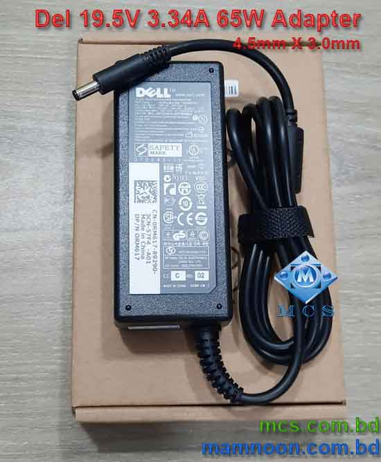 Dell Laptop Adapter Charger 19.5V 3.34A 65W 4.5mm X 3.0mm Ultra Pin Inside OEM