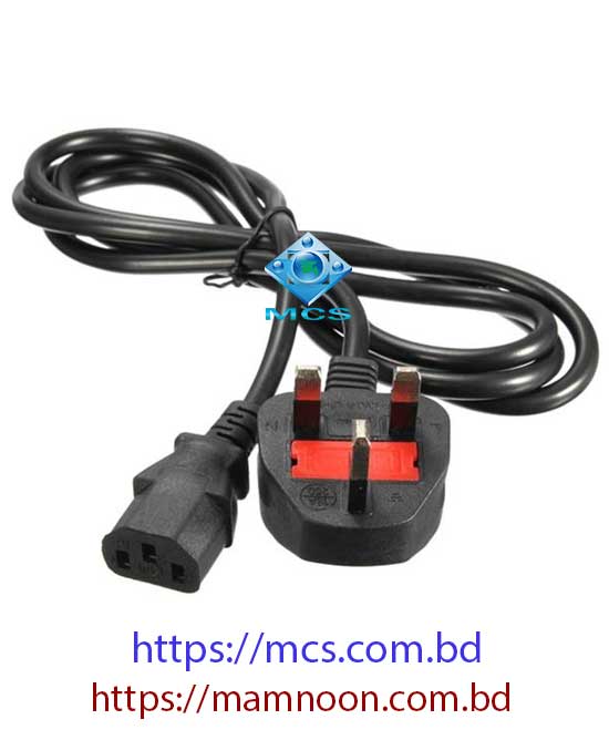 Desktop Compuer AC 3 Pin Power Cable With Fuse