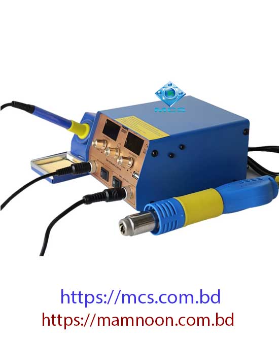 YAOGONG 886D 2 in 1 SMD hot air soldering station temperature Momery Function Rework station 5V 2A USB output 110 220V3