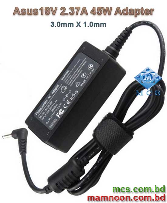 Asus Laptop Adapter Charger 19V 2.37A 45W 3.0mm X 1.0mm 3
