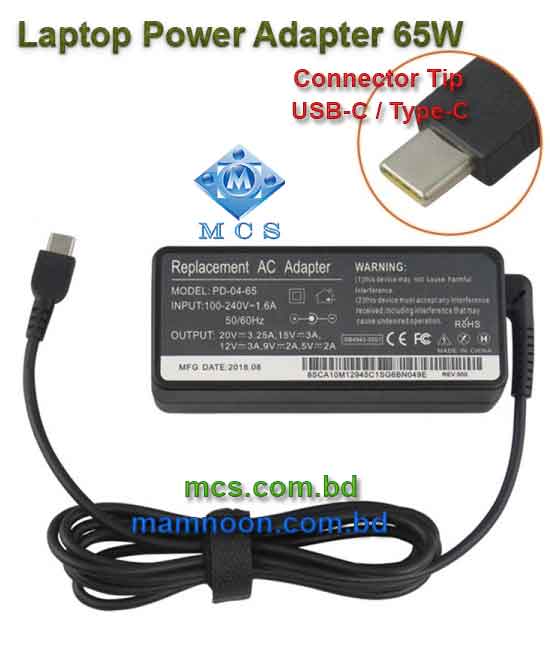 Lenovo Laptop Adapter Charger Type C USB C 65W n