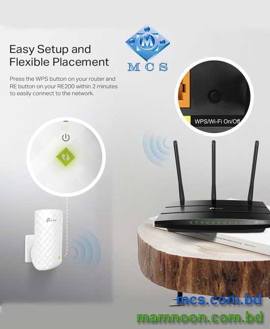 TP Link RE200 AC750 Wi Fi Range Extender Wi Fi Repeater Dual Band 750Mbps 4