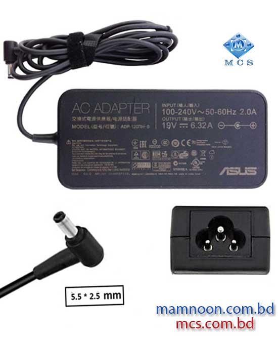 Asus Laptop Adapter Charger 19V 6.32A 120W 5.5mm X 2.5mm