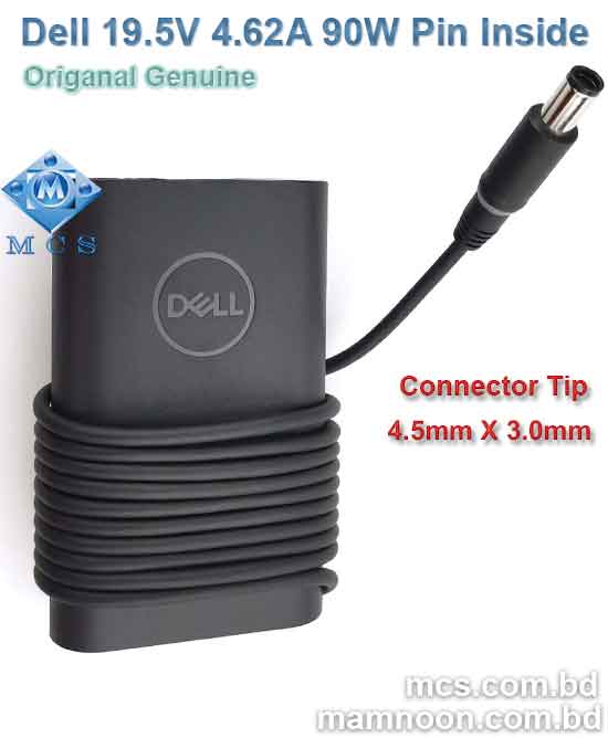 Dell Laptop Adapter Charger 19.5V 4.62A 90W 4.5mm X 3.0mm Ultra Pin Inside org