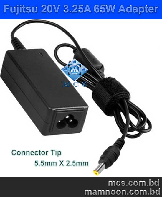 Fujitsu Laptop Adapter Charger 20V 3.25A 65W 5.5mm X 2.5mm 1