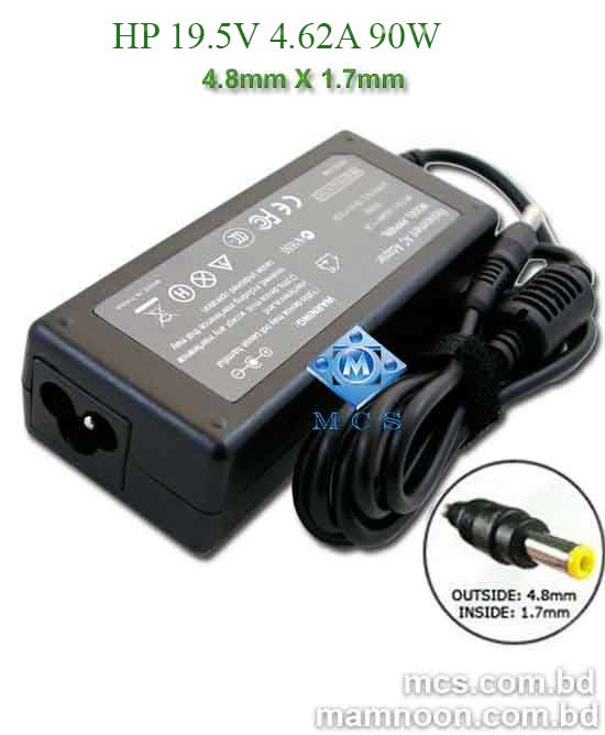 HP Laptop Adapter Charger 19.5V 4.62A 90W 4.8mm X 1 1