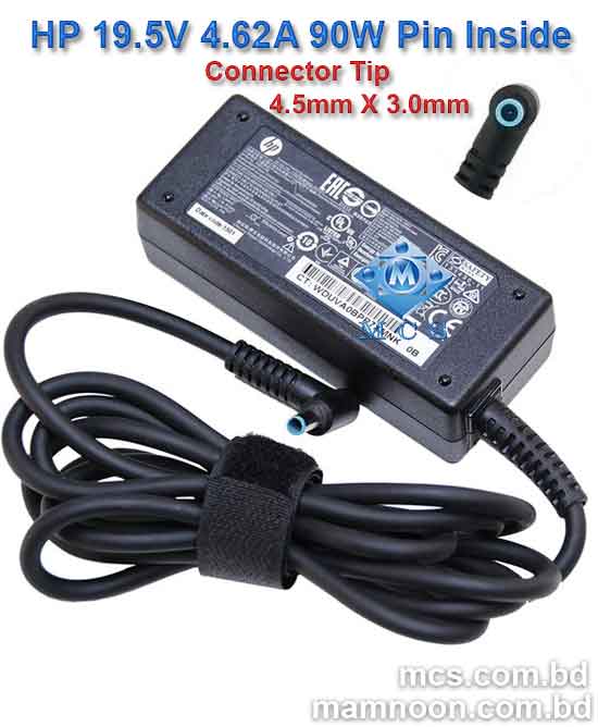Laptop Adapter Charger For HP 19.5V 4.62A 90W 4.5mm x 3.0mm Blue Port Pin Inside1