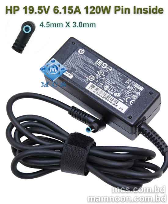 Laptop Adapter Charger For HP 19.5V 6.15A 120W 4.5mm x 3.0mm Blue Port Pin Inside 2