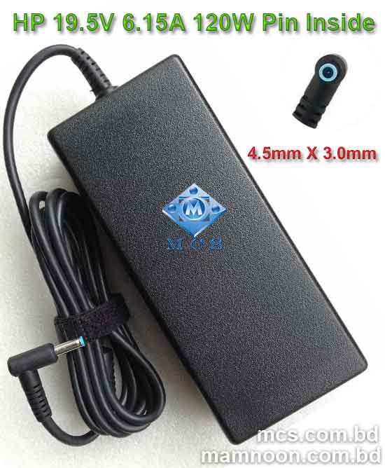 Laptop Adapter Charger For HP 19.5V 6.15A 120W 4.5mm x 3.0mm Blue Port Pin Inside B