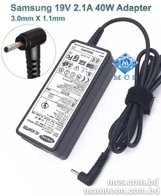 Samsung Laptop Adapter Charger 19V 2.1A 40W 3.0mm X 1.1mm G