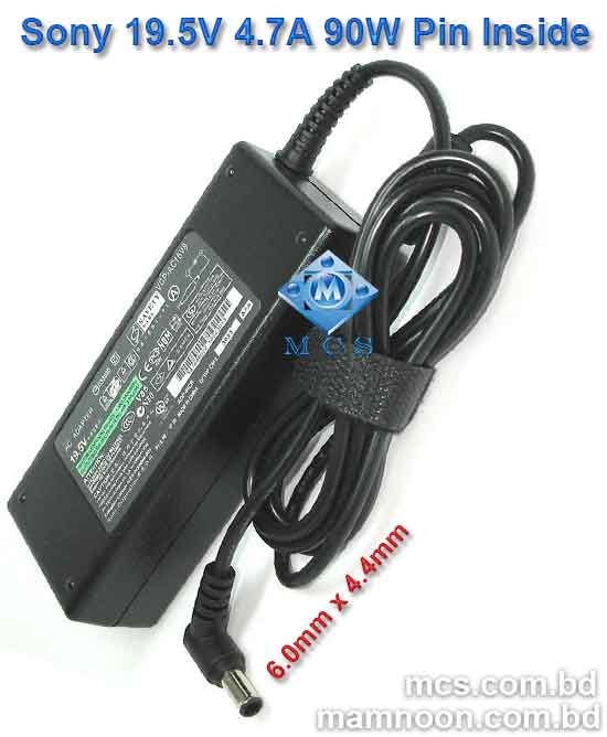 Sony Laptop Adapter Charger 19.5V 4.7A 90W 6.0mm X 4.4mm Pin Inside 2