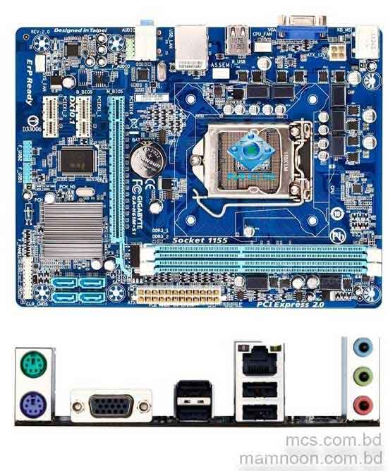Gigabyte H61 Intel Chipset DDR3 LGA1155 Socket Desktop Motherboard 01
