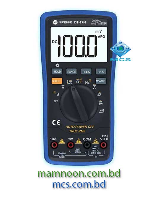 Sunshine DT 17N Multimeter Fully Automatic Digital Display AC DC Voltage and Temperature Test