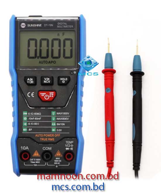Sunshine DT 19N Mini Smart Multimeter Repair Digital Multimeter AC DC Resistance Tester 1