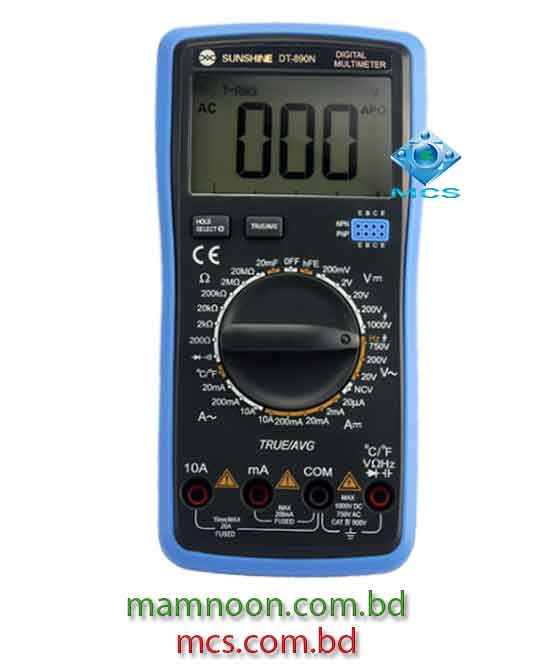 Sunshine DT 890N Digital Multimeter Auto Range LCD Display AC DC Voltage and Temperature Test 1