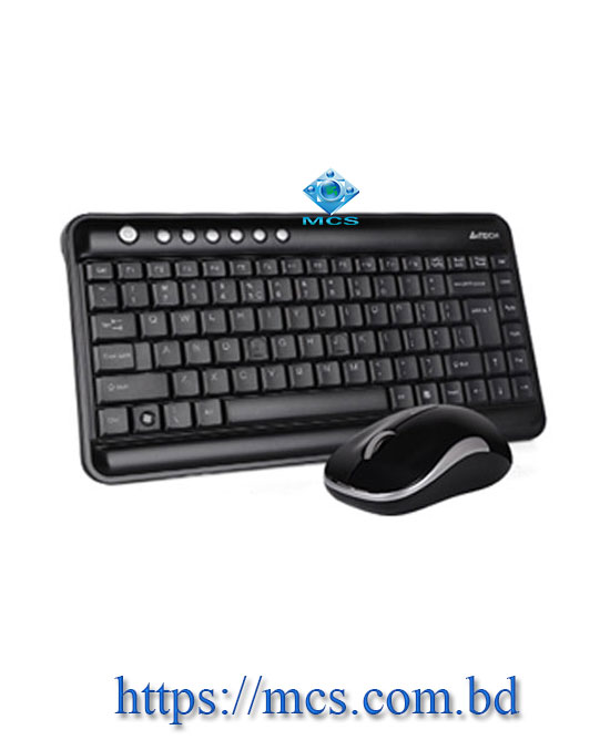 A4Tech 3300N Black Wireless Combo Keyboard Padless Mouse with Bangla
