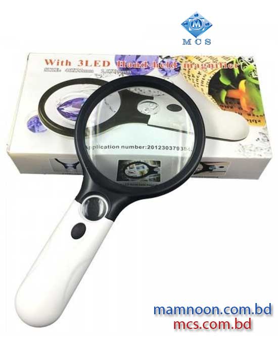 6902AB 45X22mm 3X75mm Magnifying Glass Magnifier With 3 LED 2