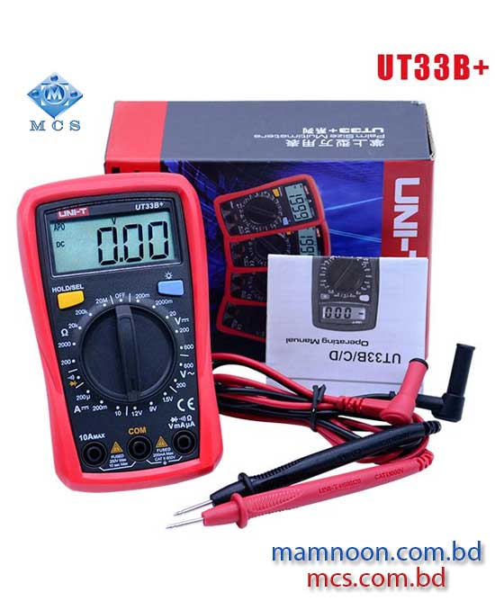 UNI T UT33B Digital Multimeter AC DC Resistance Frequency Auto Range Meter 3