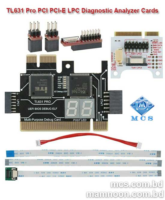 TL631 Pro PC PCI PCI E LPC Diagnostic Analyzer Tester Debug Cards