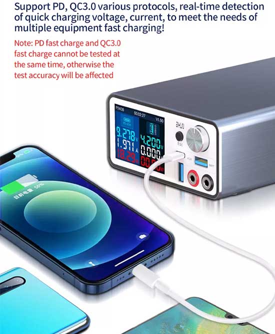 AIXUN P2408 24V 8A Power Supply Short Circuit Fast Charge Detection For iPhone Android 2