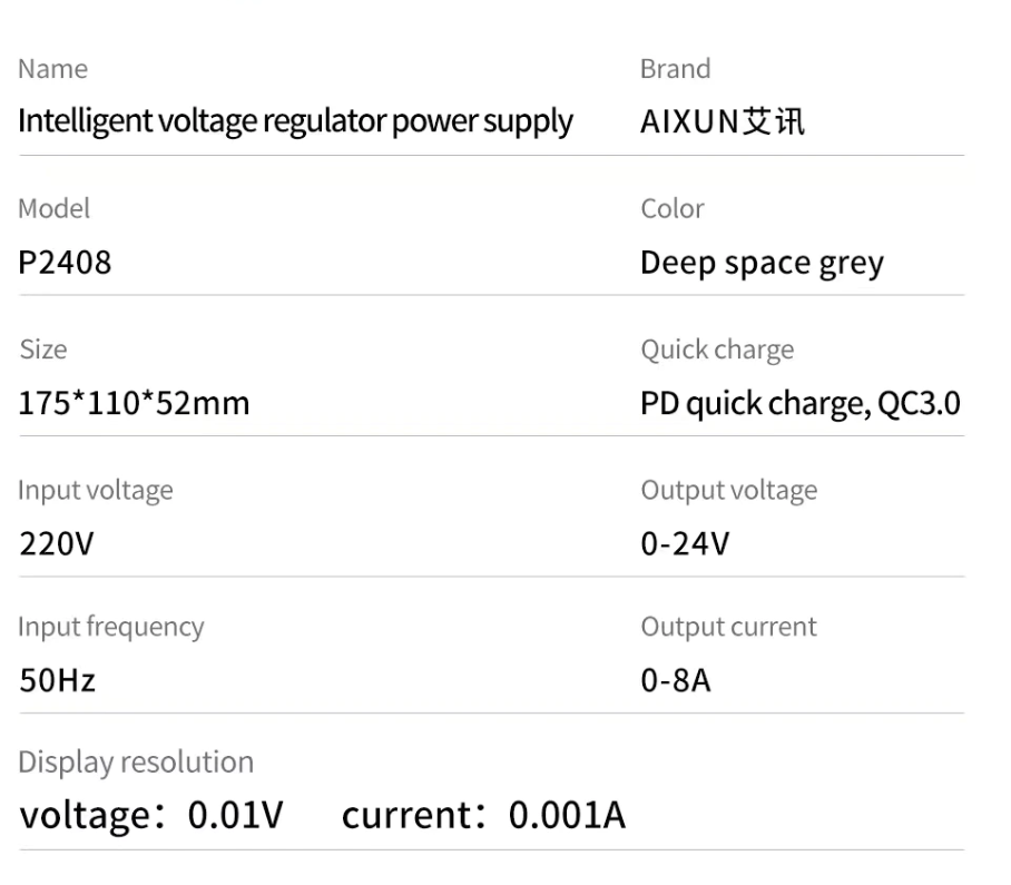 AIXUN P2408 24V 8A Power Supply Short Circuit