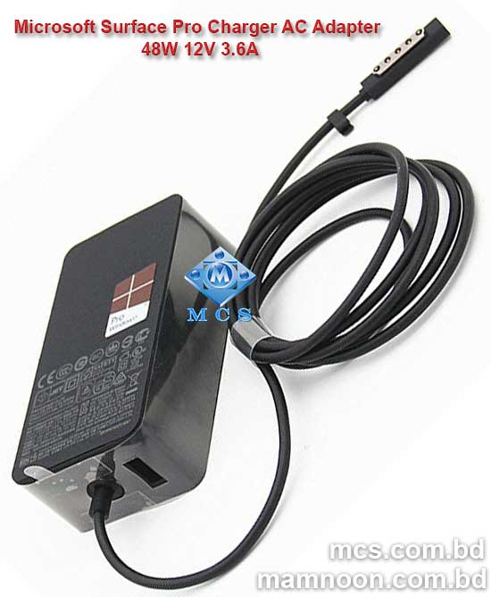 Microsoft Surface Pro Charger AC Adapter 48W 12V 3.6A