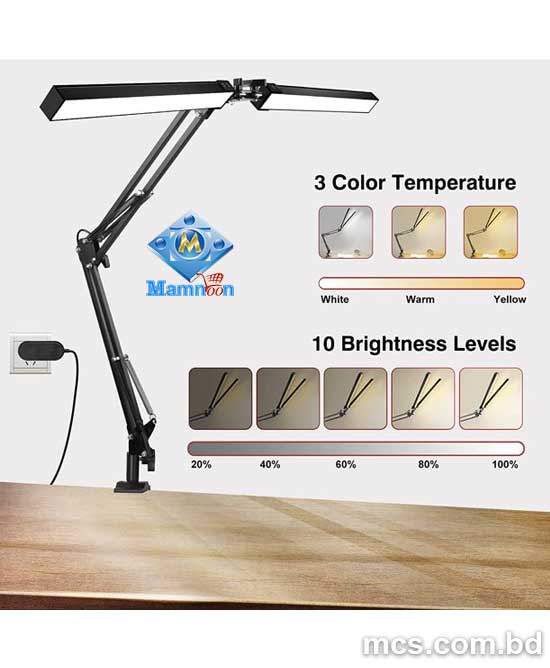 2 in 1 Foldable 2 LED Desk Lamp With Base And Clamp.5