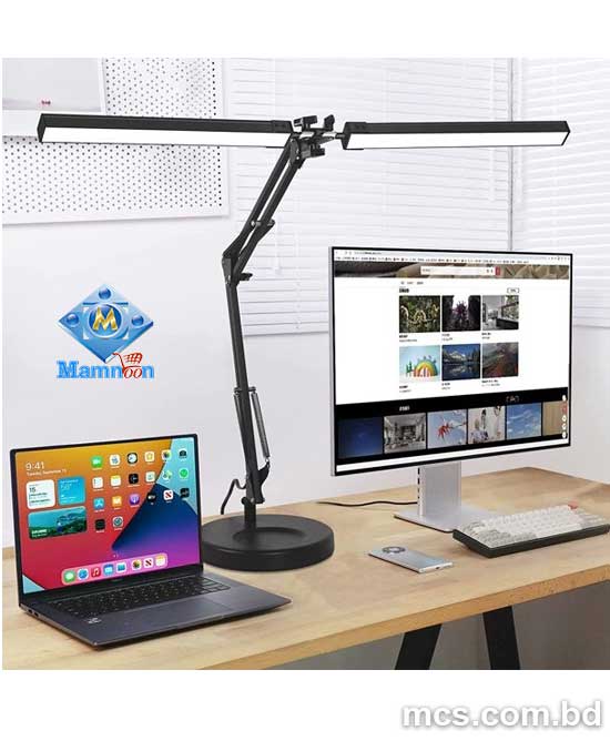 2-in-1 Foldable 2 LED Desk Lamp With Base And Clamp