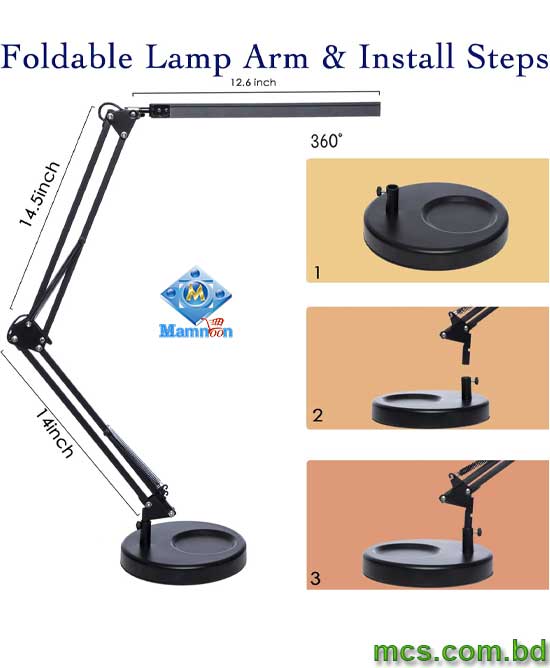2 in 1 Foldable LED Desk Lamp With Base Clamp 6
