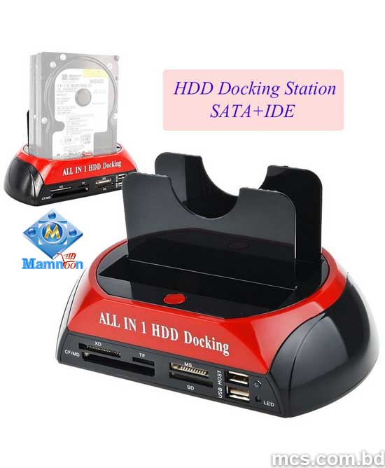 All in 1 HDD SSD Docking Station with Multi-Card Reader