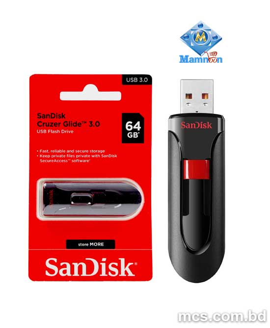 SanDisk Cruzer Glide CZ600 64GB USB 3.0 Pen Drive