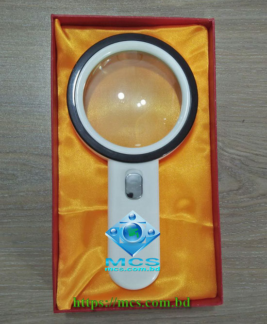 30X 80mm Magnifying Glass Magnifier Hand hold Loupe With 12 LED