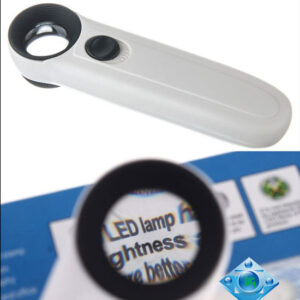 40X 25mm Magnifying Glass Magnifier Hand hold Loupe With 2 LED