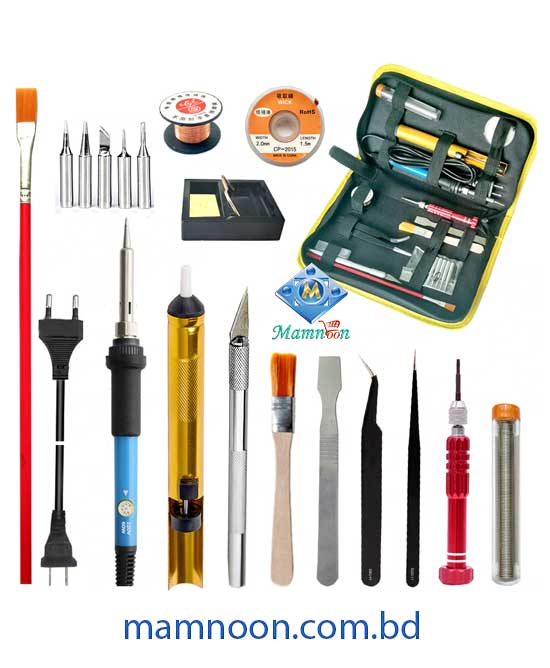 60W Tool Kit Iron Set Adjustable Temperature Welding Iron Electric Powerful Suction Tin Knife Tip Welding Iron 110v 220v