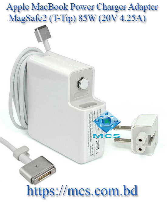Apple MacBook Power Charger Adapter MagSafe2 (T-Tip) 85W (20V 4.25A)