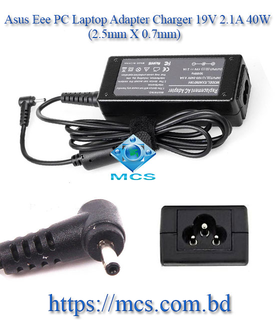 Asus Eee PC Laptop Adapter Charger 19V 2.1A 40W 2.5mm X 0.7mm