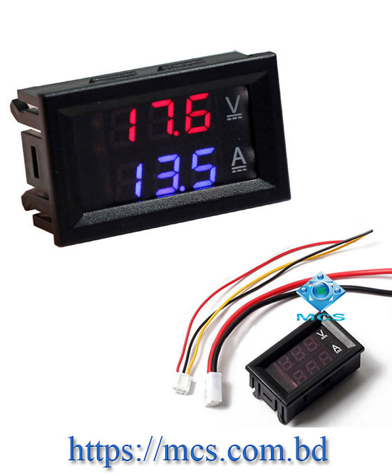 Digital Voltmeter Ammeter Dual LED Amp Volt Meter With Shunt DC 0 100V 50A 2