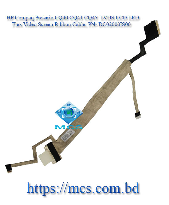 HP Compaq Presario CQ40 CQ41 CQ45 LVDS LCD LED Flex Video Screen Ribbon Cable, PN- DC02000IS00