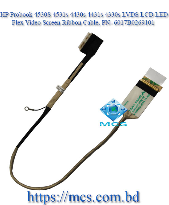 HP Probook 4530S 4531s 4430s 4431s 4330s LVDS LCD LED Flex Video Screen Ribbon Cable, PN- 6017B0269101