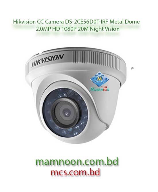 Hikvision CC Camera DS 2CE56D0T IRF Metal Dome 2.0MP HD 1080P 20M Night Vision 1