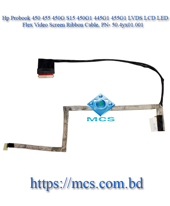 Hp Probook 450 455 450G S15 450G1 445G1 455G1 LVDS LCD LED Flex Video Screen Ribbon Cable, PN- 50.4yx01.001