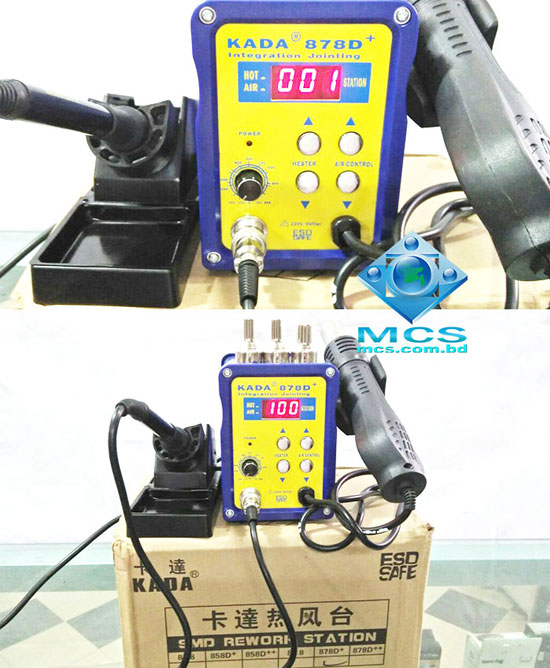 KADA 878D+ SMD Hot Air Rework Station With Solder Iron