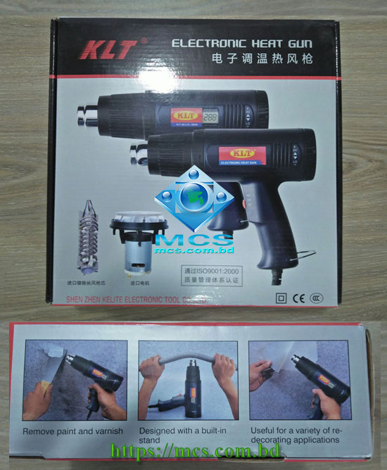KLT 3ALCD Electronic Heat Gun Dual Temperature 1600W With LCD Display 02