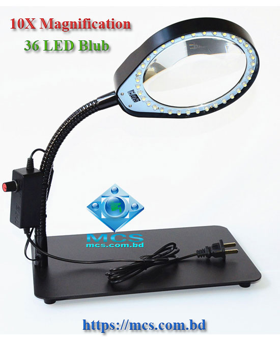 PDOK PD-032C 10X Table Style Lamp Magnifier With 36 LED Bulb Brightness Adjustable Anti-Static