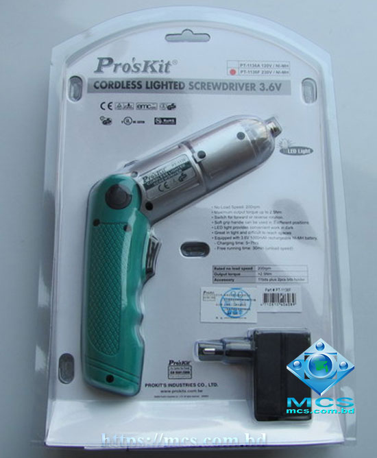 ProsKit PT 1136F Electronic Foldable Cordless Lighted Screwdriver Maintenance Kit 2
