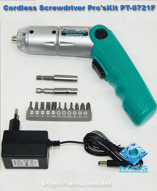 Pro'sKit PT-1136F Electronic Foldable Cordless Lighted Screwdriver Maintenance Kit