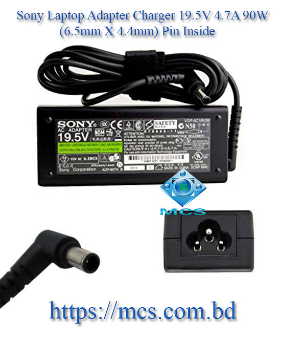 Sony Laptop Adapter Charger 19.5V 4.7A 90W 6.5mm X 4.4mm Pin Inside
