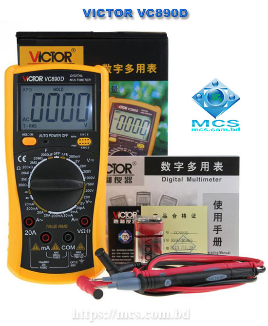 VICTOR VC890D Digital Multimeter AC DC Ohm Voltmeter Ammeter True RMS