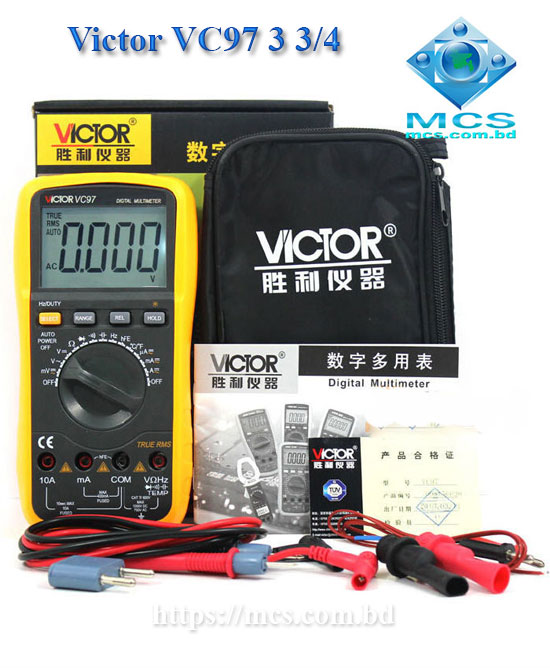 Victor VC97 3 3/4 Digital Multimeter Auto Range AC DC Ohm Cap Freq